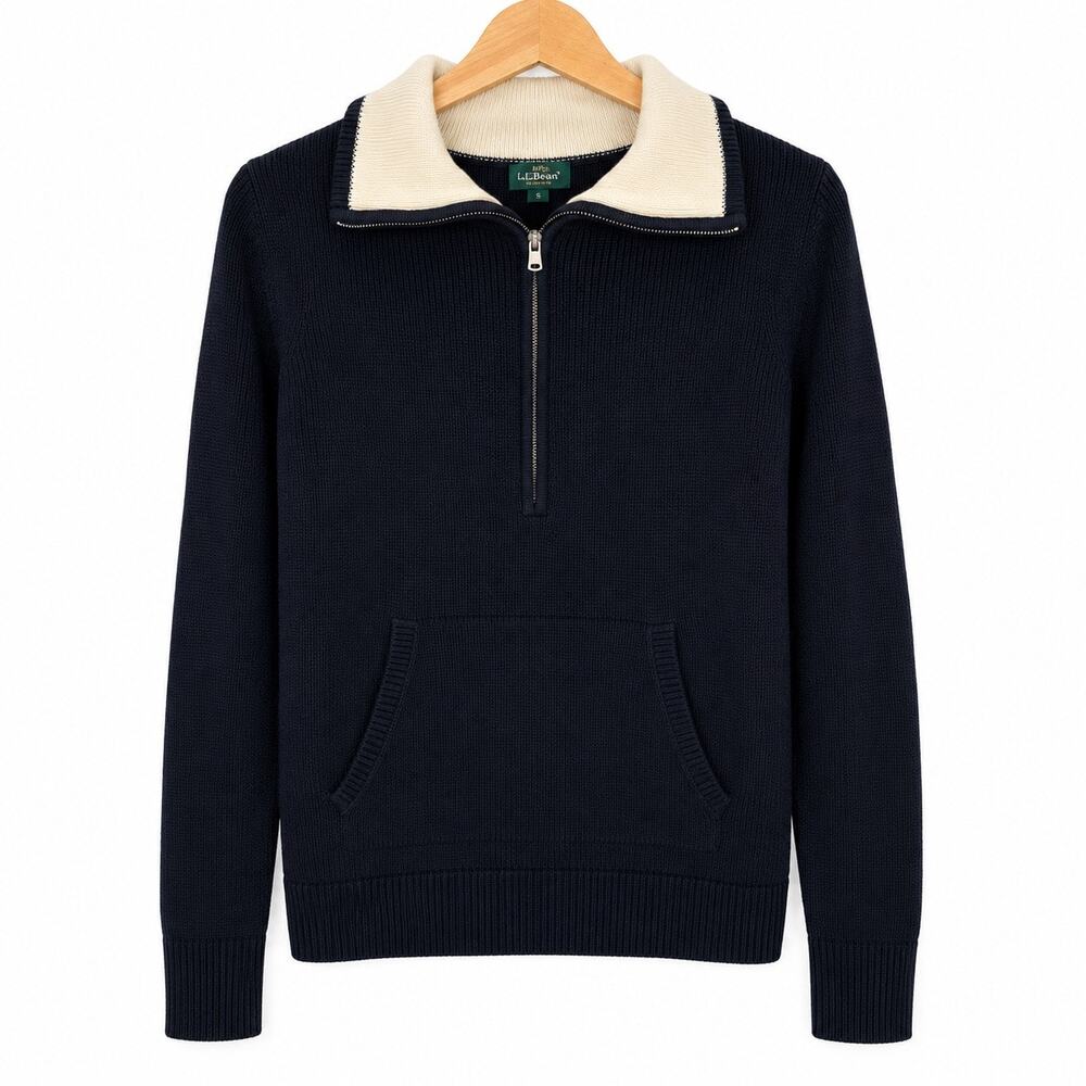 LRL Ralph Lauren Black Collared 3/4 Zip Sweater size medium